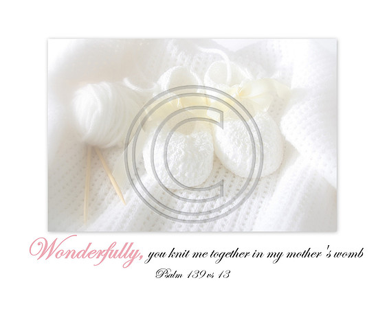 Wonderfully, you knit me together in my mother's womb Psalm 139 vs 13  for girls