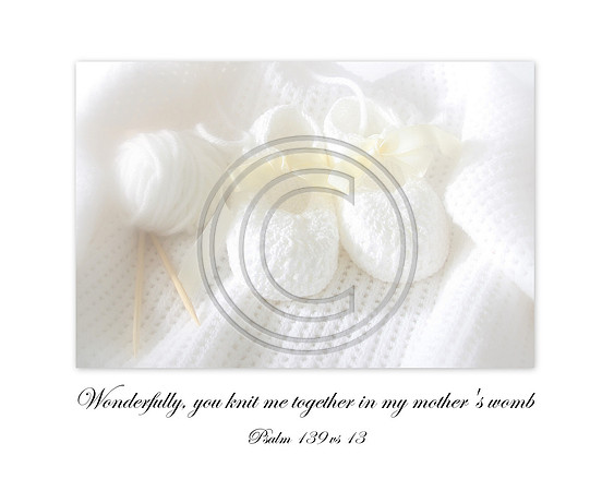 Wonderfully, you knit me together in my mother's womb Psalm 139 vs 13